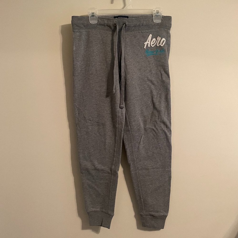 Aeropostale Gray Sweatpants with Bottom Cuff - Aero New York - Womens M